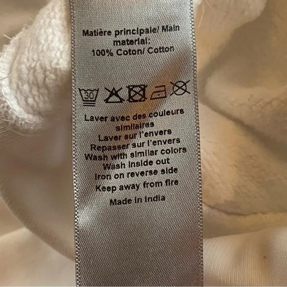 Zadig & Voltaire White Clipper Camo Skull Metallic Embroidery Hoodie Size Medium